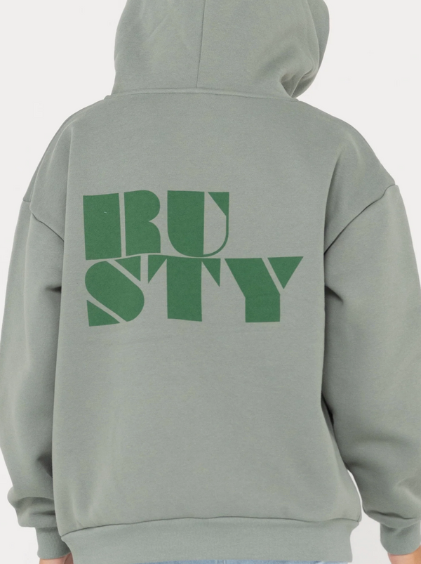 Rusty Code Oversized Zip Hooded Fleece