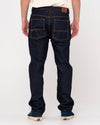 Back view of Rusty Steven Straight Fit Jean showcasing rear pockets and leather patch.