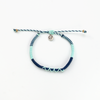 Stylish Pineapple Island anklet SNGA-002 with blue and mint braided design.
