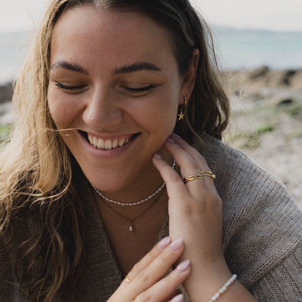 Pineapple Island Turquoise Stone Double Ring