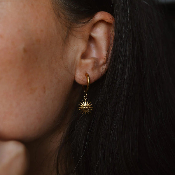 Pineapple Island Sun Hoop Earrings