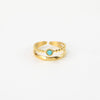 Pineapple Island Turquoise Stone Double Ring