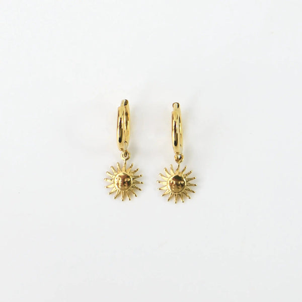 Pineapple Island Sun Hoop Earrings