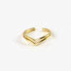 Gold Pineapple Island Breaking Wave Wishbone Ring with sleek design.