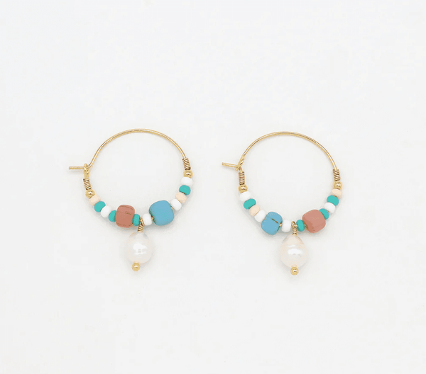 Pineapple Island Giada Pecahan Wire Hoop Earrings