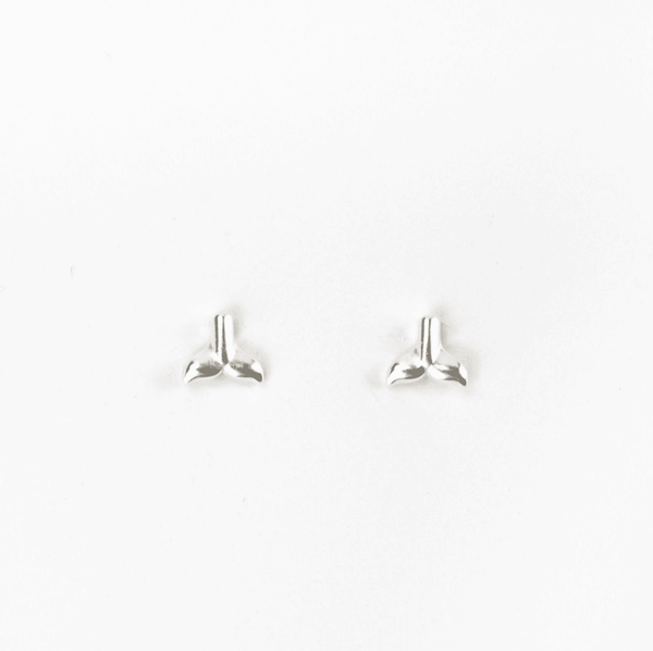 Pineapple Island whale tail stud earings