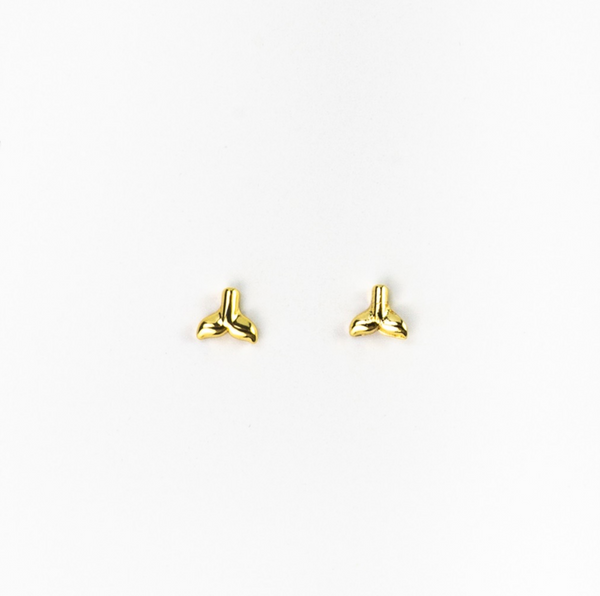 Pineapple Island whale tail stud earings