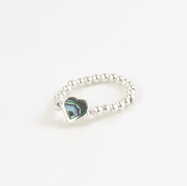 Pineapple Island Elasticated silver bead ring