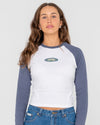 Rusty Heritage Long Sleeve Raglan Skimmer Tee