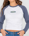Rusty Heritage Long Sleeve Raglan Skimmer Tee
