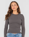 RUSTY Essentials Ribbed long sleeve tee