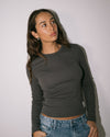 RUSTY Essentials Ribbed long sleeve tee