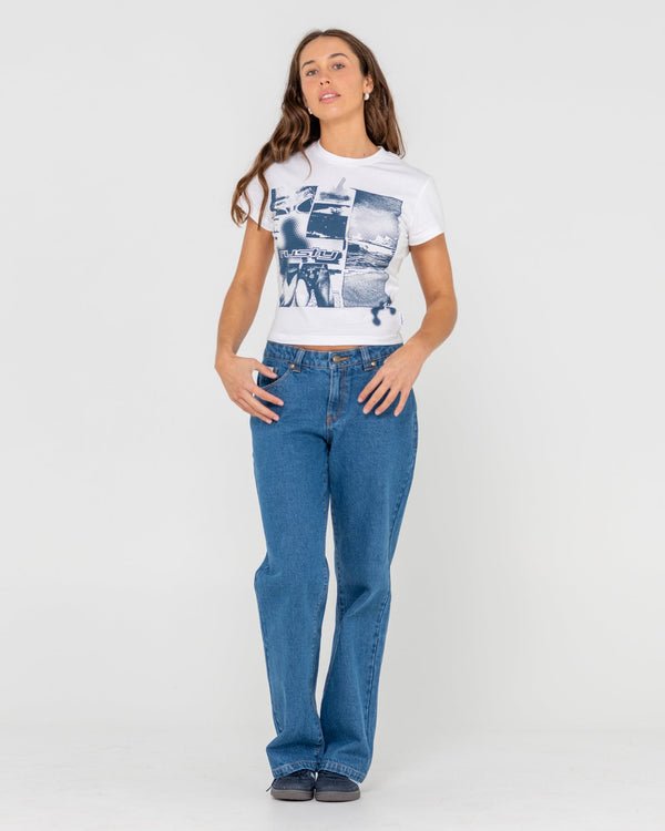 Rusty Greetings 2.0 Skimmer baby tee - white