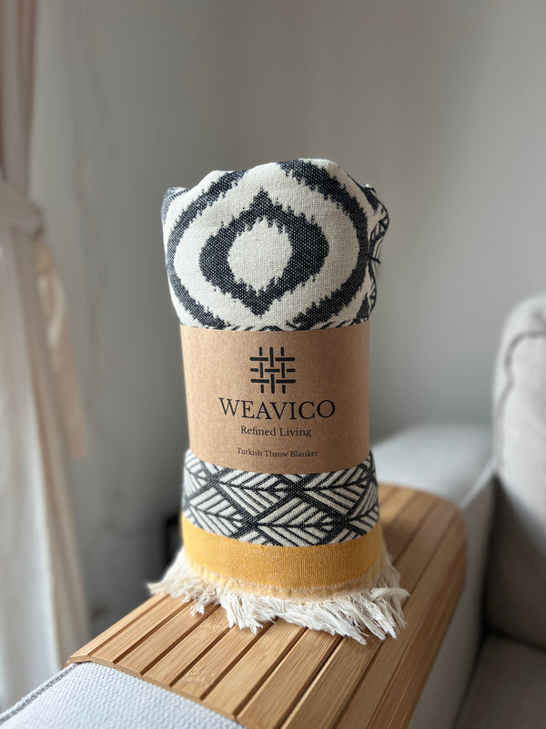 Weavico Turkish Throw & Blanket – 100% Cotton