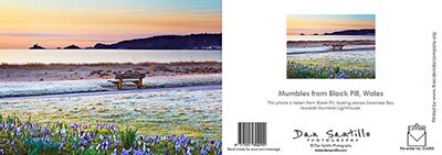 Dan Santillo greeting card showcasing Mumbles from Black Pill, Wales.