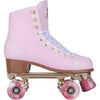 Story Phoenix Side by Side Skates in peach gold with quilted design.