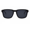 I-Sea Logan sunglasses in black with smoke polarized lenses, front view.
