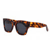 Side view of I-Sea Jolene tortoise sunglasses with bold square frames.