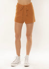 Sisstrevolution Del Marcos honey knit shorts with drawstring front.