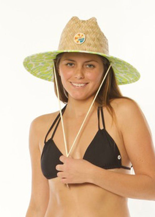 Sisstrevolution Fort Mason Hat in coral with wide brim and chin strap.