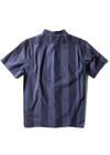 Vissla Palapa Eco SS Shirt in dark denim, back view showcasing striped pattern.
