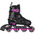 Story Midnight adjustable inline skates in black and pink design.