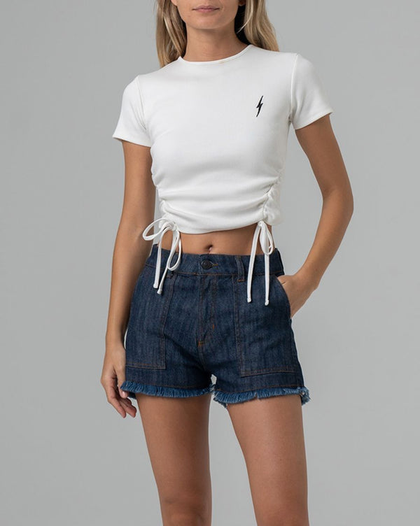 Lightning Bolt Single crop tee