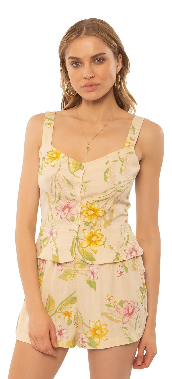 Amuse Society Siva Tank woven blouse / off white