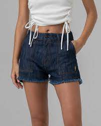 Lightning bolt DENIM SHORTS HIGH WAIST