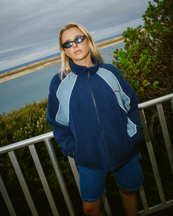 Rusty Two Tides Zip Through Sherpa Fleece