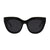 I-Sea Sunglasses Lana in black with smoke polarized lenses, front view.