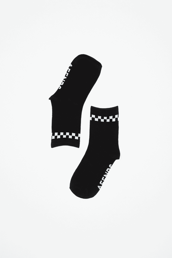 AFENDS Blair Socks Two Pack - Black / White