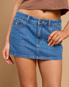 Rusty Risque Low Rise Denim Micro Skirt