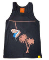 Team Phun Palm trees and powerlines vest top