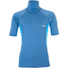 Alder Cruz Girls Rashvest S/S in blue with short sleeves and high neck.