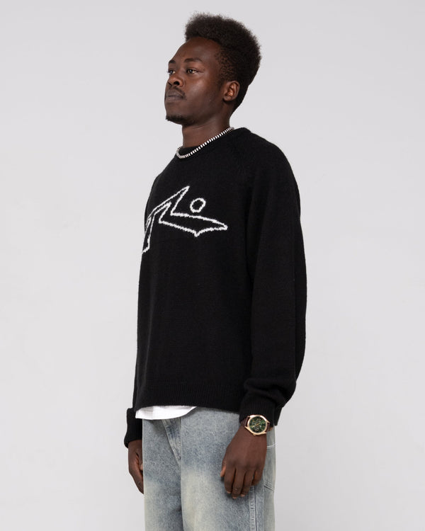 Rusty Lazy Mohair Knitted Crew