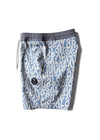 Side view of Vissla Aloha & Adios boys boardshort with stylish blue print.