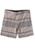 Vissla Camalu 18.5" Sofa Surfer walkshort in bone with striped design, front view.