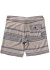 Vissla Camalu 18.5" Sofa Surfer walkshort in bone with striped design, back view.