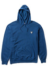 Vissla Solid Sets Eco Boys Po Hoodie in blue with front pocket and logo.