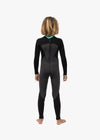 Back view of Vissla 7 Seas 3-2 Boys Back Zip Full Wetsuit in phantom color.