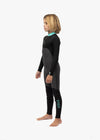 Side view of Vissla 7 Seas 3-2 Boys Back Zip Full Wetsuit in phantom color.