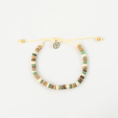 Pineapple Island Laut Turquoise & Wood Beaded Bracelet