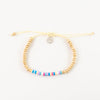 Pineapple Island anklet COCA-024 with beige beads and colorful accents.