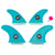 Catch Surf - Ultra Hi-Perf Quad Fin Kit - Cyan