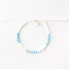 Stylish Pineapple Island bracelet FIM-021 with white and blue beads.