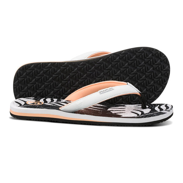 FoamLife Zikat SC women's flip flops showing top and sole with textured grip.