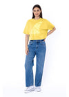 Sisstrevolution Floral Fin Crop SS Knit Tee - Sunray