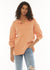 Sisstrevolution Flint LS Sweater in sorbet, featuring textured sleeves and a relaxed fit.