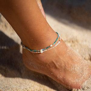 Pineapple Island Giada Cinta Pearl Beaded Surf Anklet